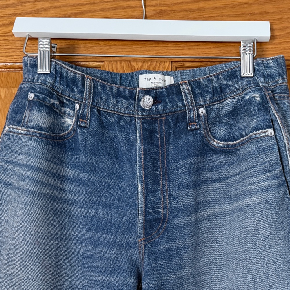 rag & bone Women's Miramar Straight Leg Jeans - Blue - Picture 3 of 9